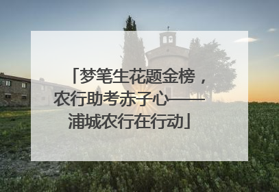 梦笔生花题金榜，农行助考赤子心——浦城农行在行动